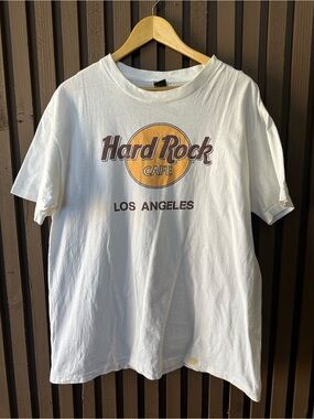 Vtg 80s Hard Rock Cafe Los Angels T-Shirt White Single Stitch Classic Mens XL